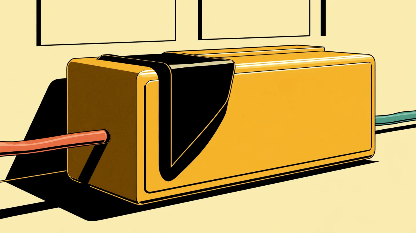 Illustration close-up of a surge protection device with its incoming cable